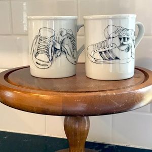 Japanese Mugs with Black and White Athletic Shoe Drawings